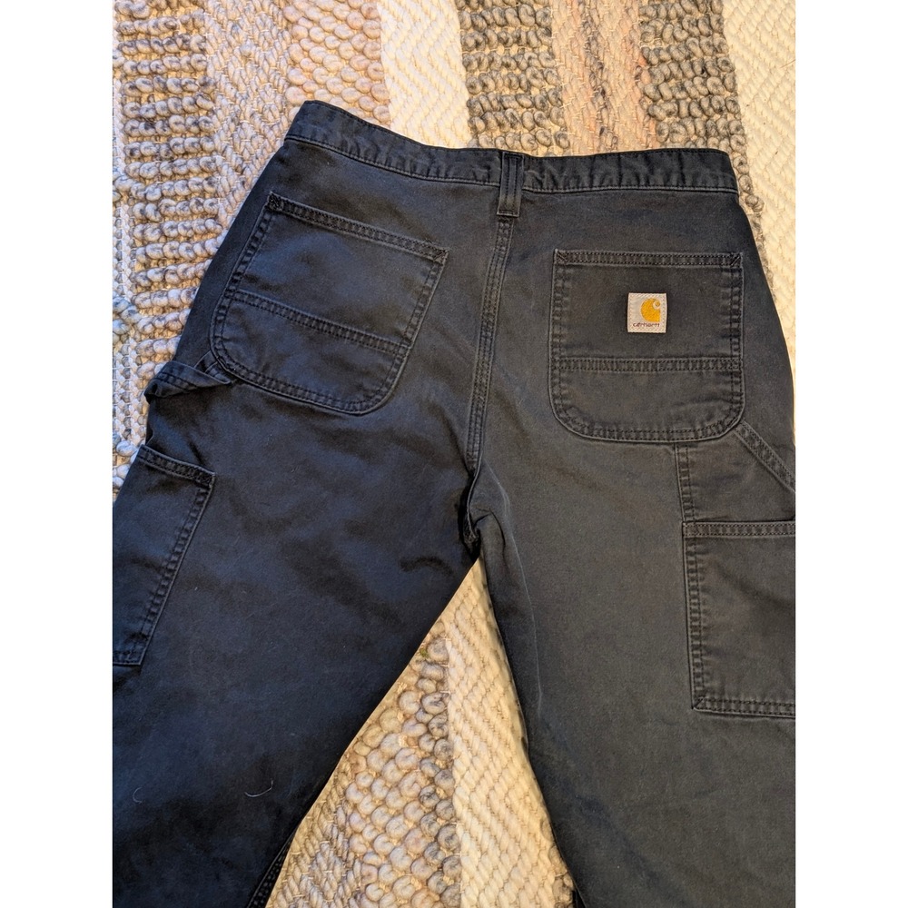 Carhartt Relaxed Fit Carpenter Pants Mens 30x30 Black Utility Workwear Trousers